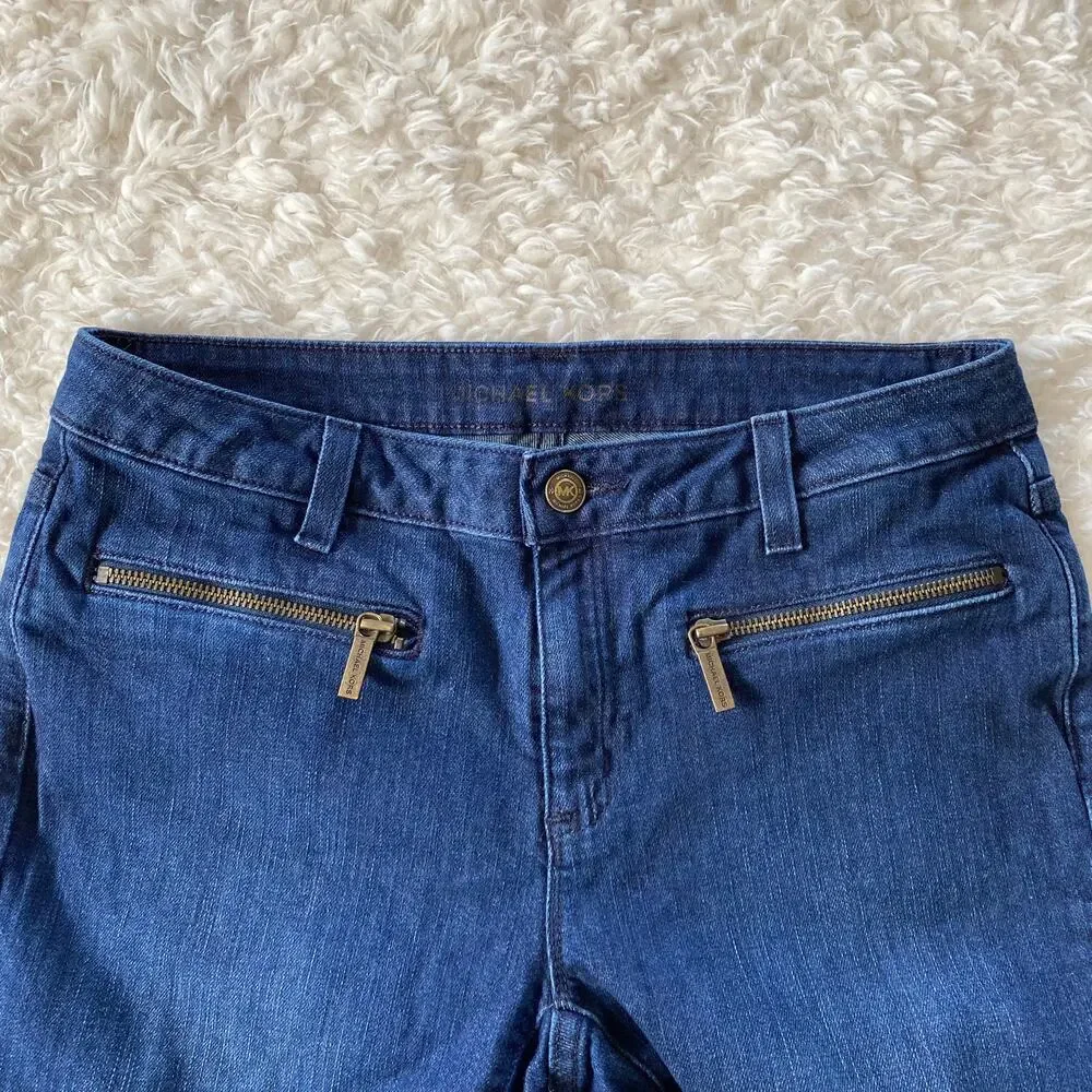 Michael Kors Straight Leg Skinny Blue Jeans Dark Wash Size 2
